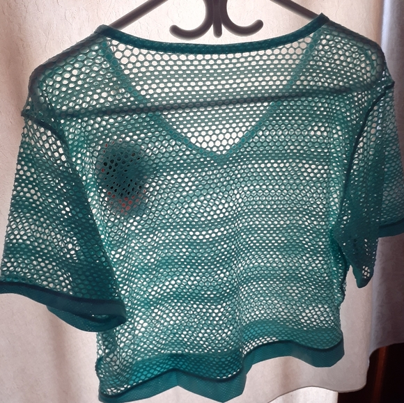 XL 80's Honeycomb Shirt Bikini Top Combo - Picture 5 of 16
